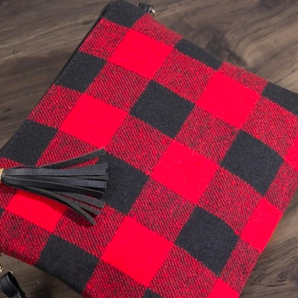 Buffalo Plaid Crossbody Clutch Bag - Picture 3 of 7